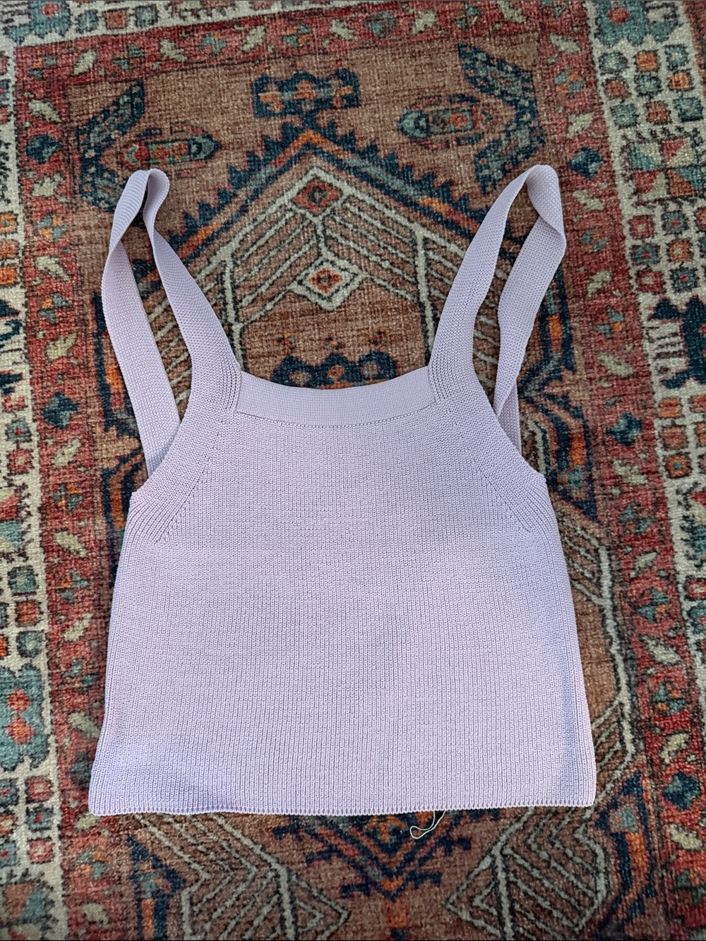 Women's Lilac Knit Square-Neck Camisole